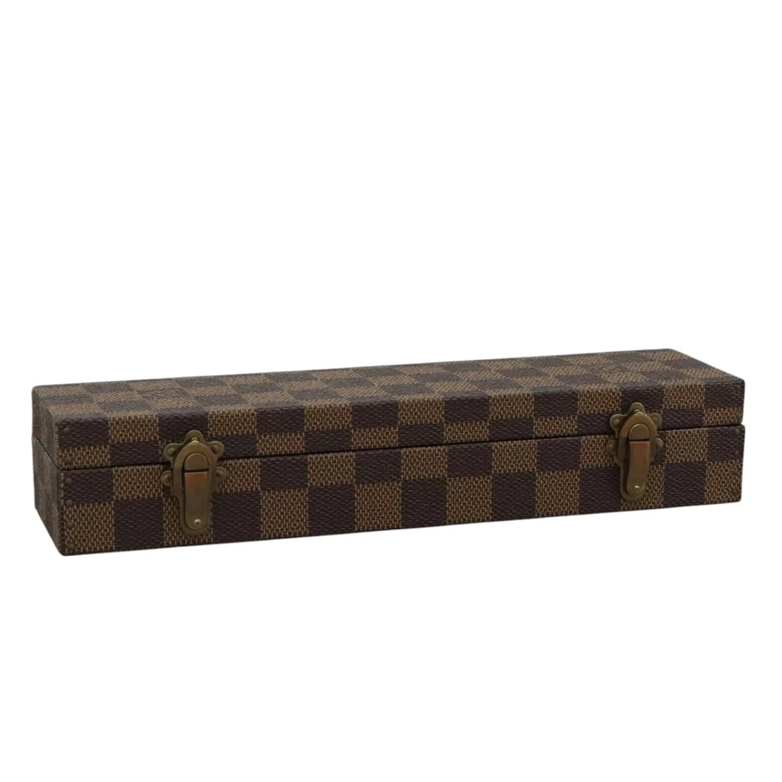 LOUIS VUITTON DAMIER EBENE WATCH CASE AESSORY CASE: LOUIS VUITTON Damier Ebene Watch case Aessory Case Brand: LOUIS VUITTON Type/Style: Accessory Case Material: Damier Ebene Canvas Color: Damier Ebene Size: Size(Inch) W9.8 x H1.8 x D2.6inch(Approx)