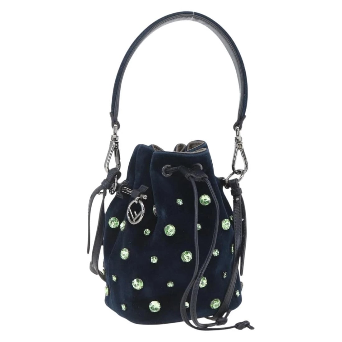 FENDI MONTRESOR MINI SHOULDER BAG VELOR NAVY: FENDI Montresor Mini Shoulder Bag Velor Navy Brand: FENDI Type/Style: Shoulder Bag Material: Velor Color: Navy Size: Size(Inch)W4.7 x H5.9 x D3.5inch(Approx) Accessories: None Accessories