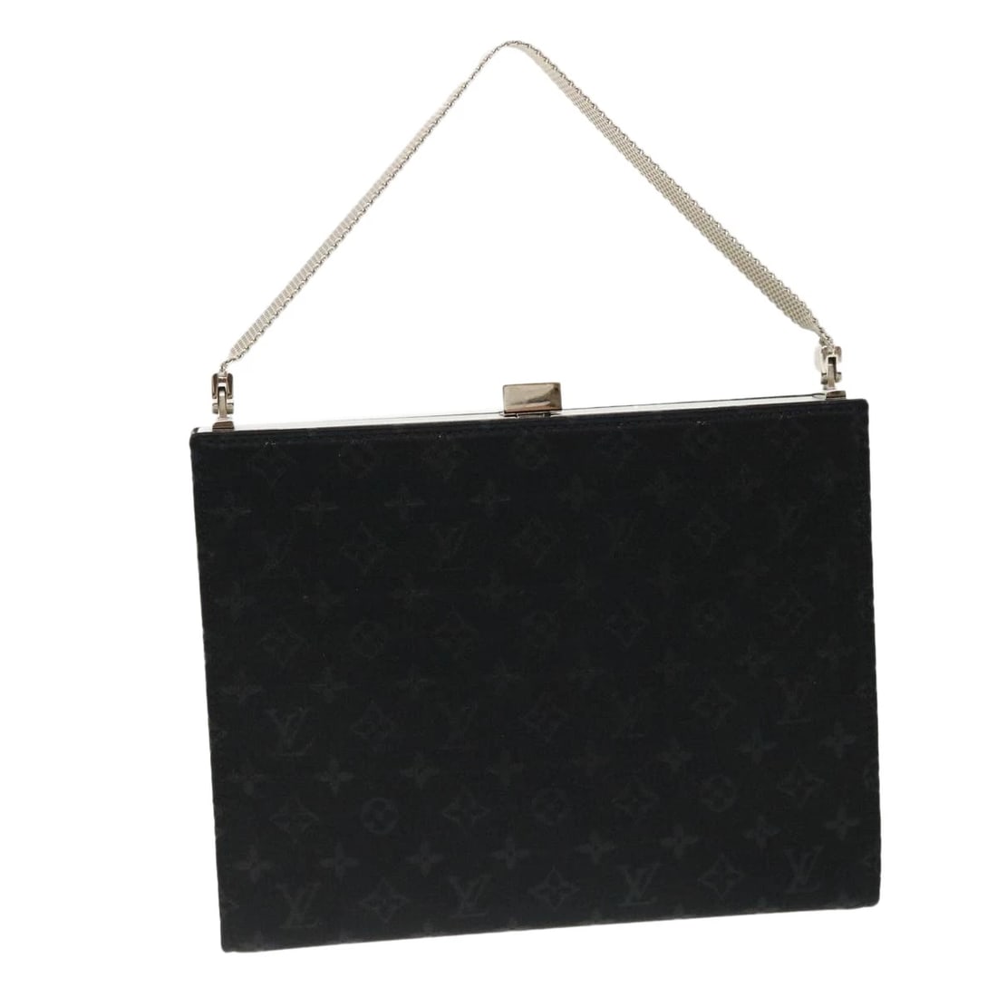 LOUIS VUITTON MONOGRAM SATIN ANGE MM HAND BAG BLACK: LOUIS VUITTON Monogram Satin Ange MM Hand Bag Black Brand: LOUIS VUITTON Type/Style: Hand Bag Material: Monogram Canvas Color: Black Size: Size(Inch) W6.7 x H5.5 x D1.2inch(Approx) Accessories: No