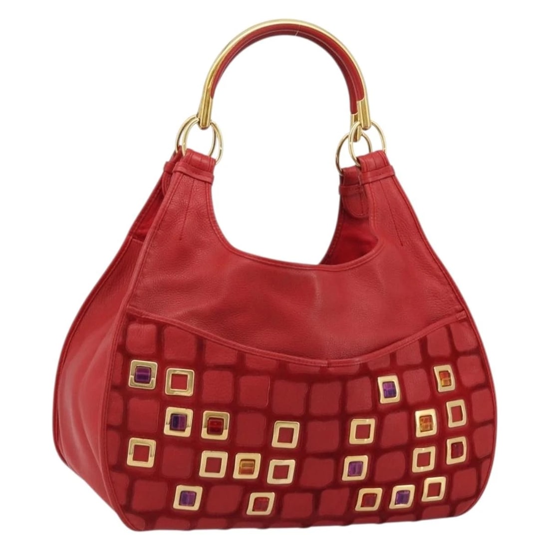 CHRISTIAN DIOR BIJUELDO SHOULDER BAG LEATHER RED GOLD: Christian Dior Bijueldo Shoulder Bag Leather Red Gold Brand: Christian Dior Type/Style: Shoulder Bag Material: Leather Color: Red/Gold Size: Size(Inch) W13.8 x H10.6 x D5.9inch(Approx) Accessories