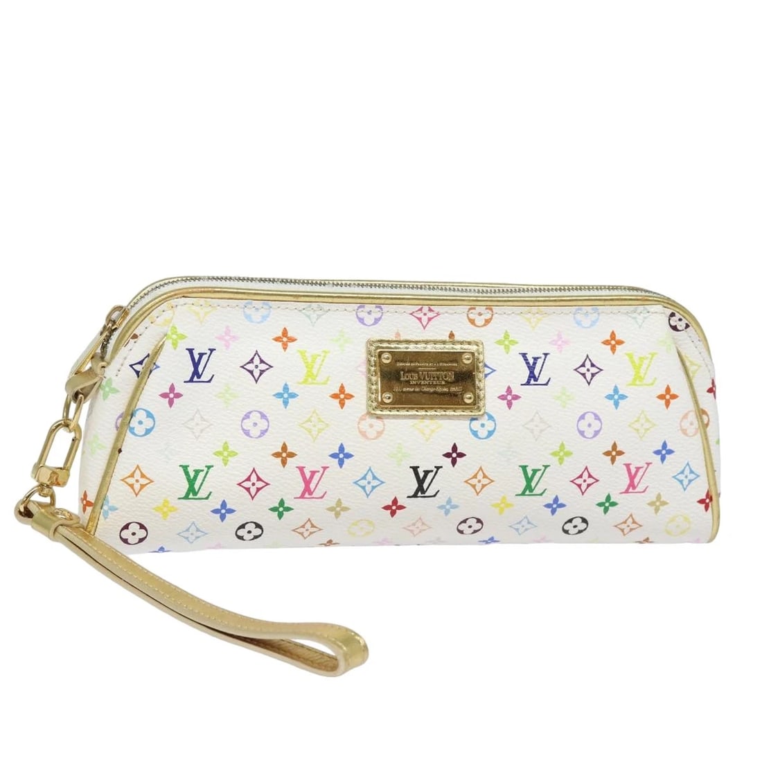 LOUIS VUITTON MONOGRAM MULTICOLOR KATE POUCH WHITE BRON: LOUIS VUITTON Monogram Multicolor Kate Pouch White Bron Brand: LOUIS VUITTON Type/Style: Accessory Pouch Material: Monogram Multicolor Canvas Color: White,Bron Size: Size(Inch)W9.1 x H3.9 x D1.2inch(A