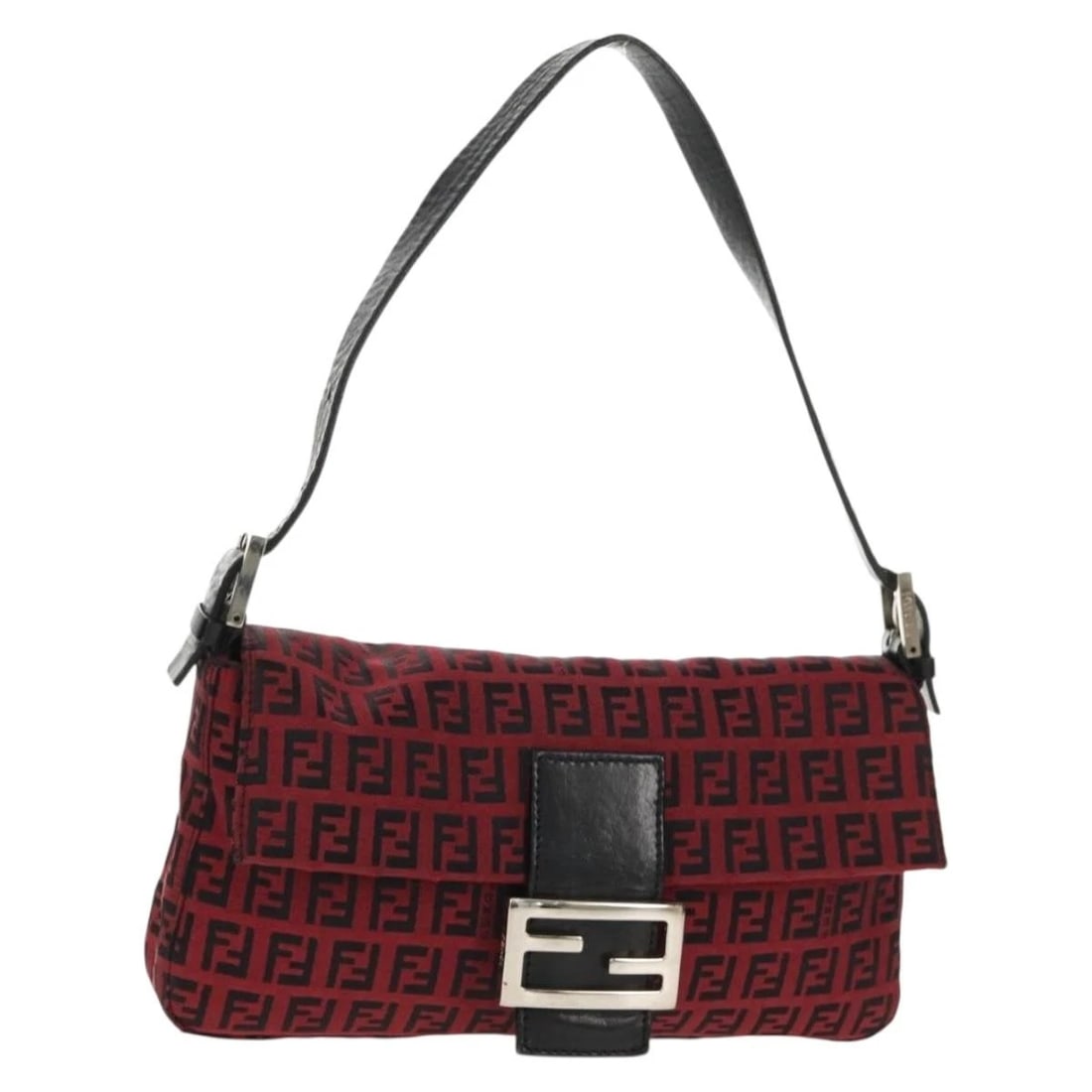 FENDI ZUHINO CANVAS MAMMA BAGUETTE SHOULDER BAG RED SILVER: FENDI Zuhino Canvas Mamma Baguette Shoulder Bag Red Silver Brand: FENDI Type/Style: Shoulder Bag Material: Zucchino Canvas Color: Red,Silver Size: Size(Inch)W9.8 x H5.5 x D1.6inch(Approx) Accessor