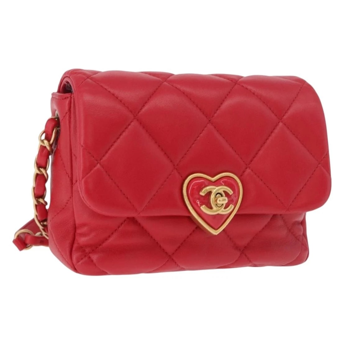 CHANEL MINI MATELASSE 17 CHAIN SHOULDER BAG LAMB SKIN RED GOLD: CHANEL Mini Matelasse 17 Chain Shoulder Bag Lamb Skin Red Gold Brand: CHANEL Type/Style: Shoulder Bag Material: Lamb Skin Color: Red/Gold Size: Size(Inch)W6.7 x H4.3 x D2.0inch(Approx) Accessories