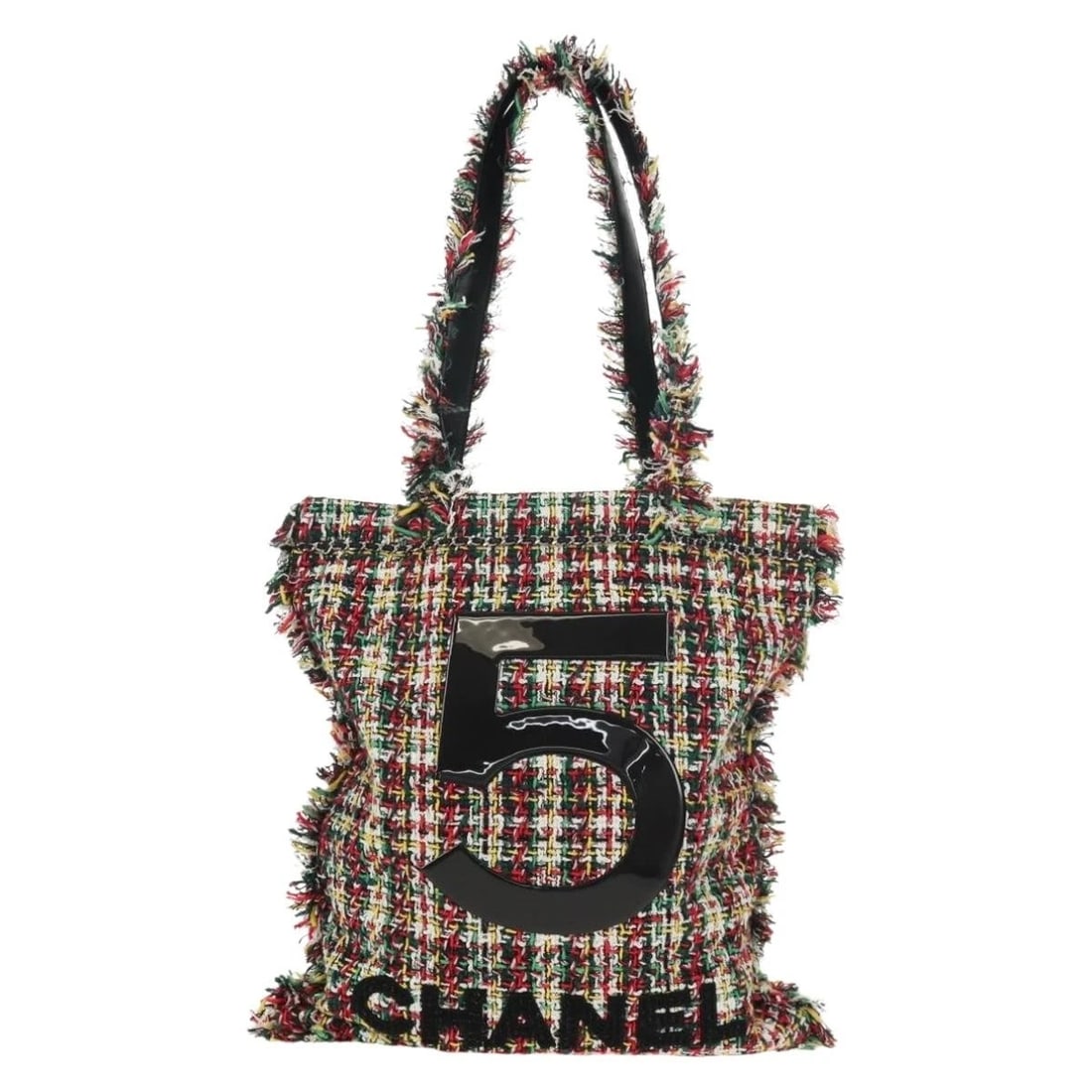 CHANEL TOTE BAG TWEED MULTICOLOR SILVER - 2