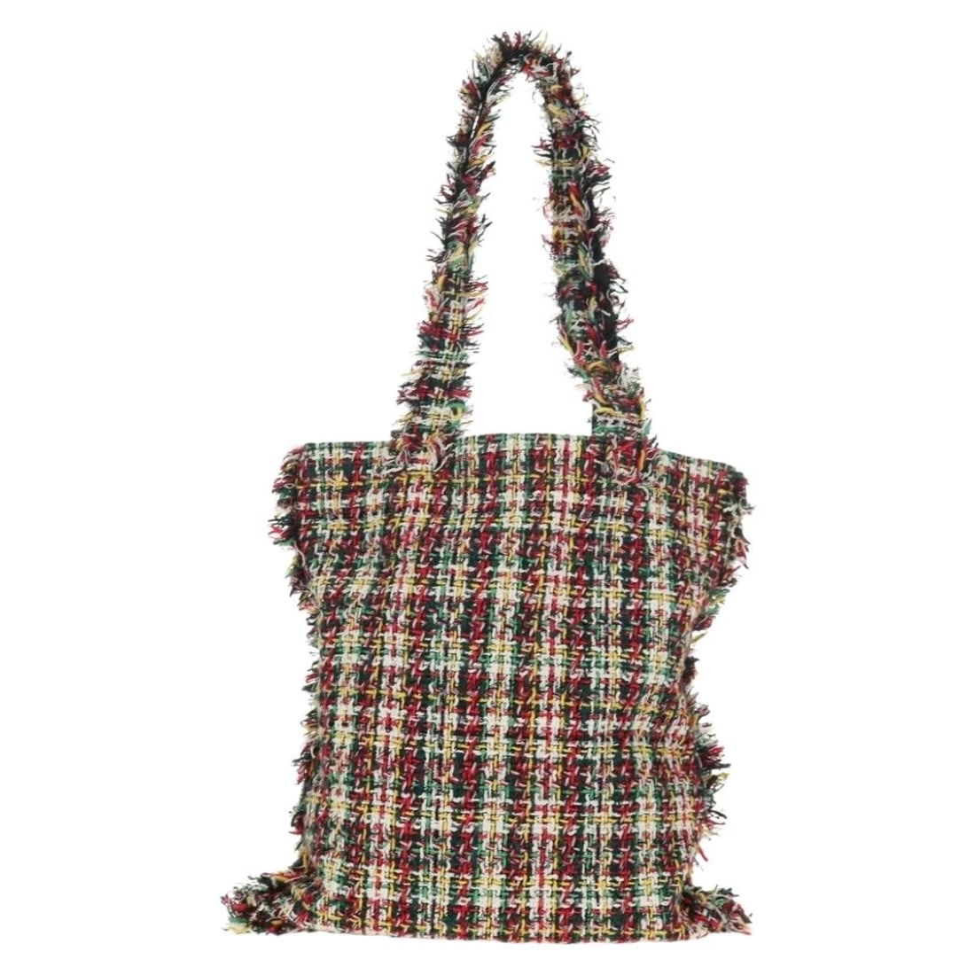 CHANEL TOTE BAG TWEED MULTICOLOR SILVER - 3