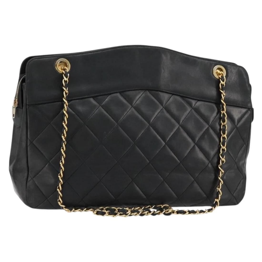 CHANEL MATELASSE CHAIN SHOULDER BAG LAMB SKIN BLACK GOLD: CHANEL Matelasse Chain Shoulder Bag Lamb Skin Black Gold Brand: CHANEL Type/Style: Shoulder Bag Material: Lamb Skin Color: Black/Gold Size: Size(Inch) W15.0 x H11.0 x D3.9inch(Approx) Accessories: