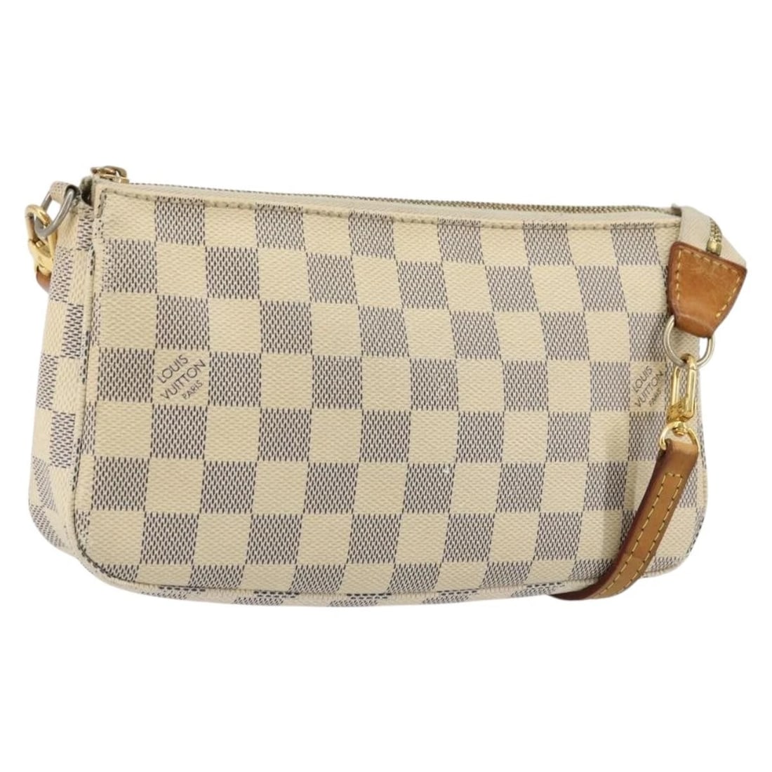LOUIS VUITTON DAMIER AZUR POCHETTE AESSOIRES POUCH: LOUIS VUITTON Damier Azur Pochette Aessoires Pouch Brand: LOUIS VUITTON Type/Style: Pouch Material: Damier Azur Canvas Color: Damier Azur Size: Size(Inch)W9.3 x H5.3 x D1.6inch(Approx) Accessories: