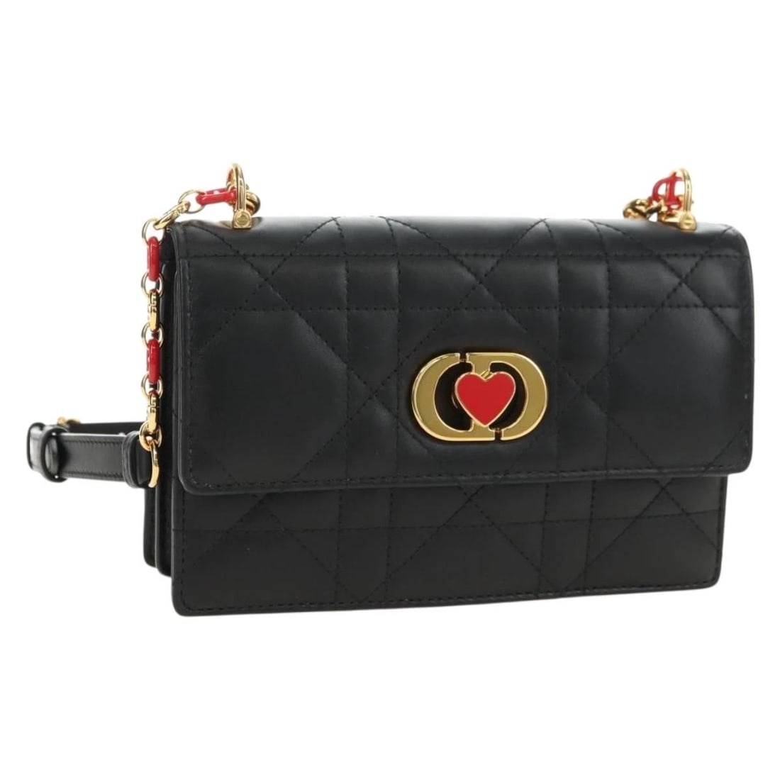 CHRISTIAN DIOR CANNAGE CARO MISS DIOR CHAIN BAG LAMB SKIN 2WAY: Christian Dior Cannage Caro Miss Dior Chain Bag Lamb Skin 2way Brand: Christian Dior Type/Style: Shoulder Bag Material: Lamb skin Color: Black,Gold Size: Size(Inch)W7.5 x H4.7 x D1.6inch(Approx) A