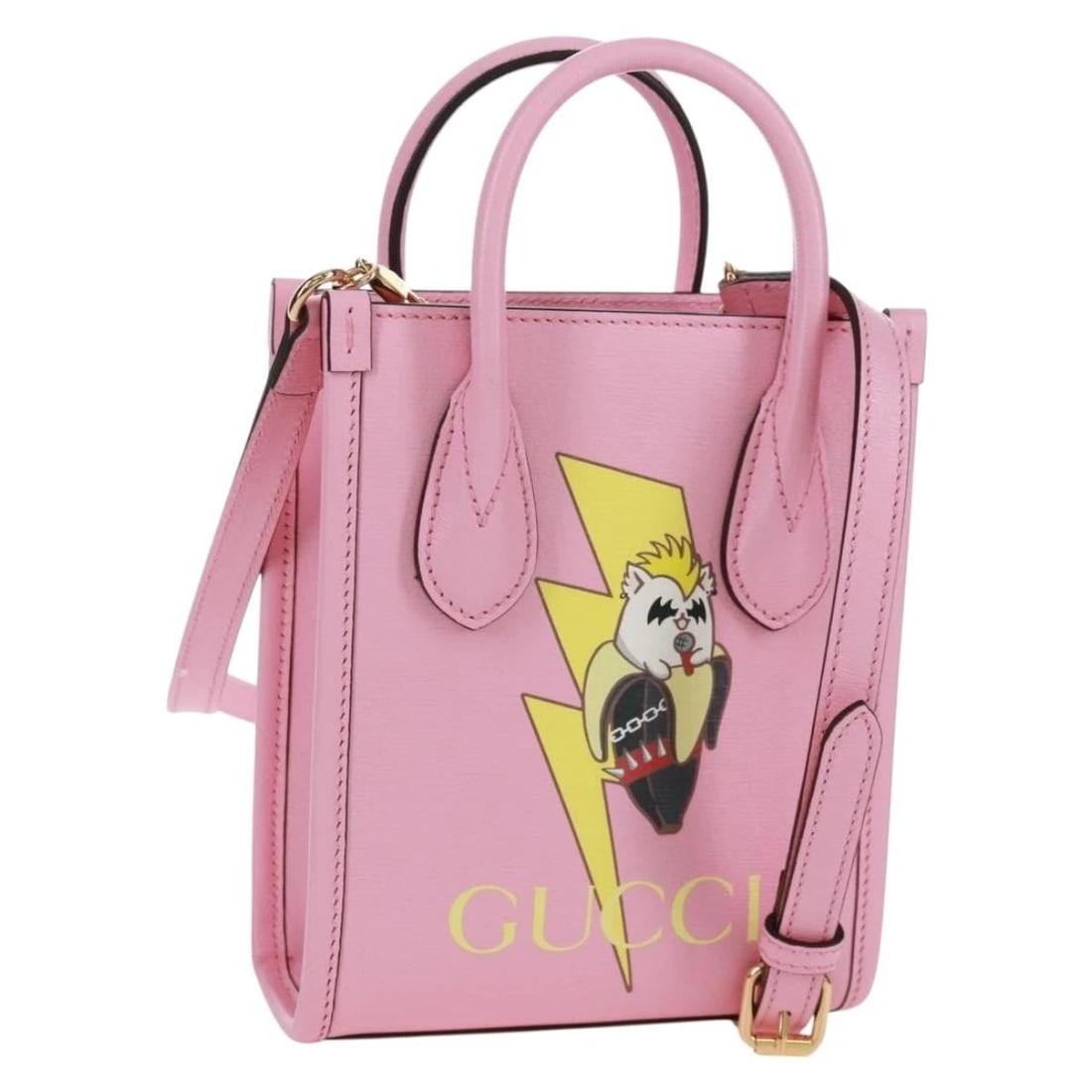 GUI HAND BAG LEATHER 2WAY PINK GOLD: GUI Hand Bag Leather 2way Pink Gold Brand: GUCCI Type/Style: Hand Bag Material: Leather Color: Pink,Gold Size: Size(Inch)W5.9 x H7.5 x D2.8inch(Approx) Handle Drop:2.8inch(Approx) Accessories: Non