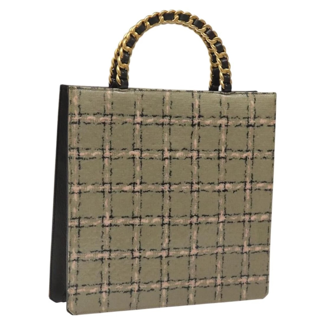 CHANEL CHOCO BAR CHAIN HAND BAG ENAMEL LEATHER BEIGE: CHANEL Choco Bar Chain Hand Bag Enamel Leather Beige Brand: CHANEL Type/Style: Hand Bag Material: Leather Color: Beige Size: Size(Inch)W10.6 x H10.2 x D2.4inch(Approx) Handle Drop:3.9inch(Approx)