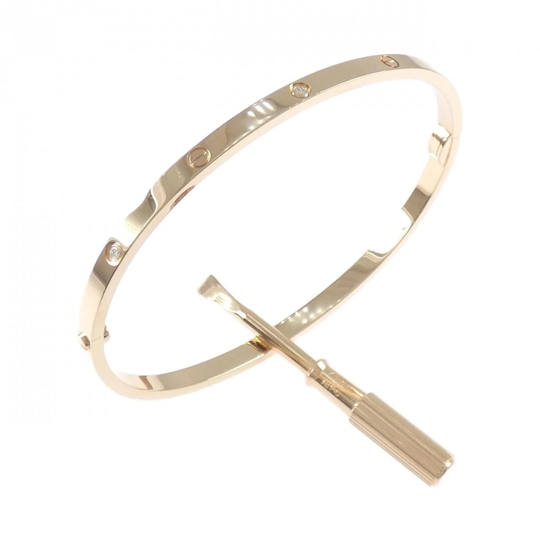 CARTIER LOVE BRACELET SMALL 6P: Cartier Love Bracelet Small 6P Brand: CARTIER Type/Style: Cartier Bracelets Material: 750 Pink Gold, Main Stone Natural Color: Pink Gold Size: lenth 18.5cm Actual Size Max width approx: 3.9mm