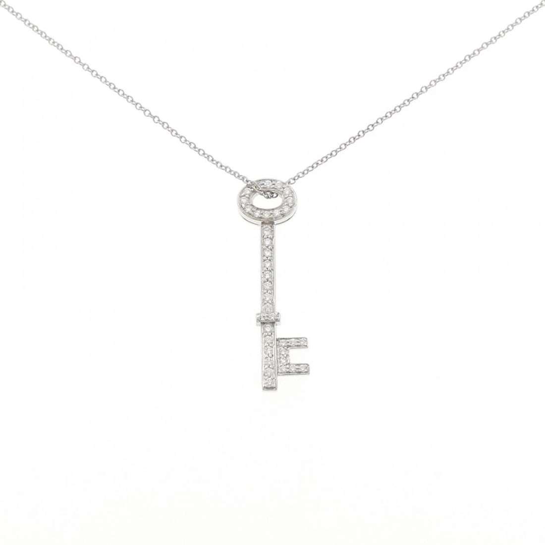 TIFFANY&CO. DIAMOND NECKLACE: TIFFANY&Co. Diamond Necklace Brand: TIFFANY&Co. Type/Style: TIFFANY&Co. Necklace Material: Platinum950, Main Stone Natural Color: Silver Size: Length 44cm Actual Size Pendant Length approx. x width ap