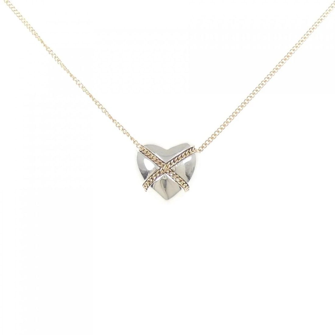 TIFFANY&CO. 925/750YG NECKLACE: TIFFANY&Co. 925/750YG Necklace Brand: TIFFANY&Co. Type/Style: TIFFANY&Co. Necklace Material: 925Silver/750Yellow Gold, Color: Silver,Yellow Gold Size: Length 46cm Actual Size Pendant Length approx. x