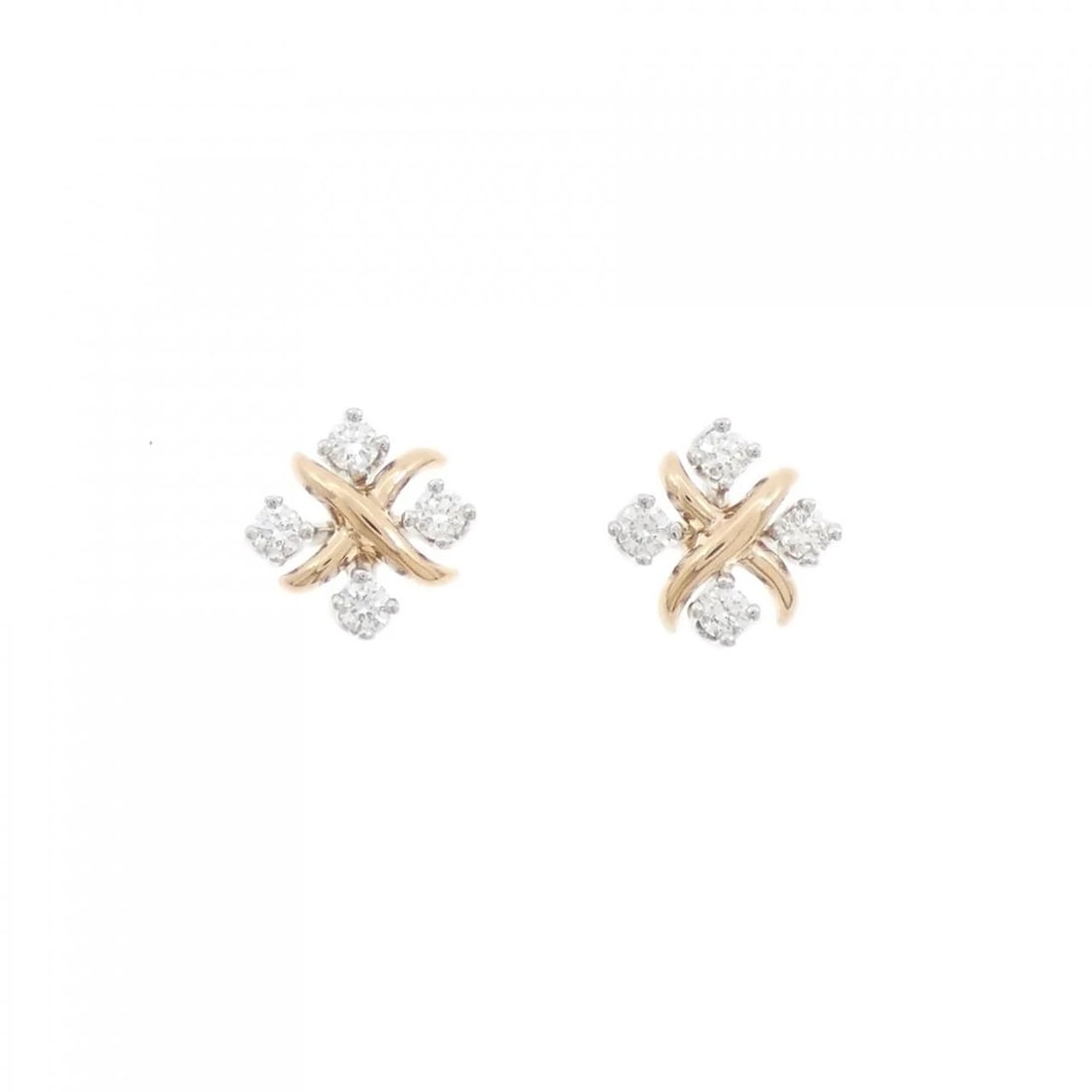 TIFFANY&CO. LYNN PIERCE: TIFFANY&Co. Lynn Pierce Brand: TIFFANY&Co. Type/Style: TIFFANY&Co. Pierce/Earring Material: 750 pink gold/Platinum950, Main Stone Natural Color: pink gold Size: Actual Size Approx. height x width: