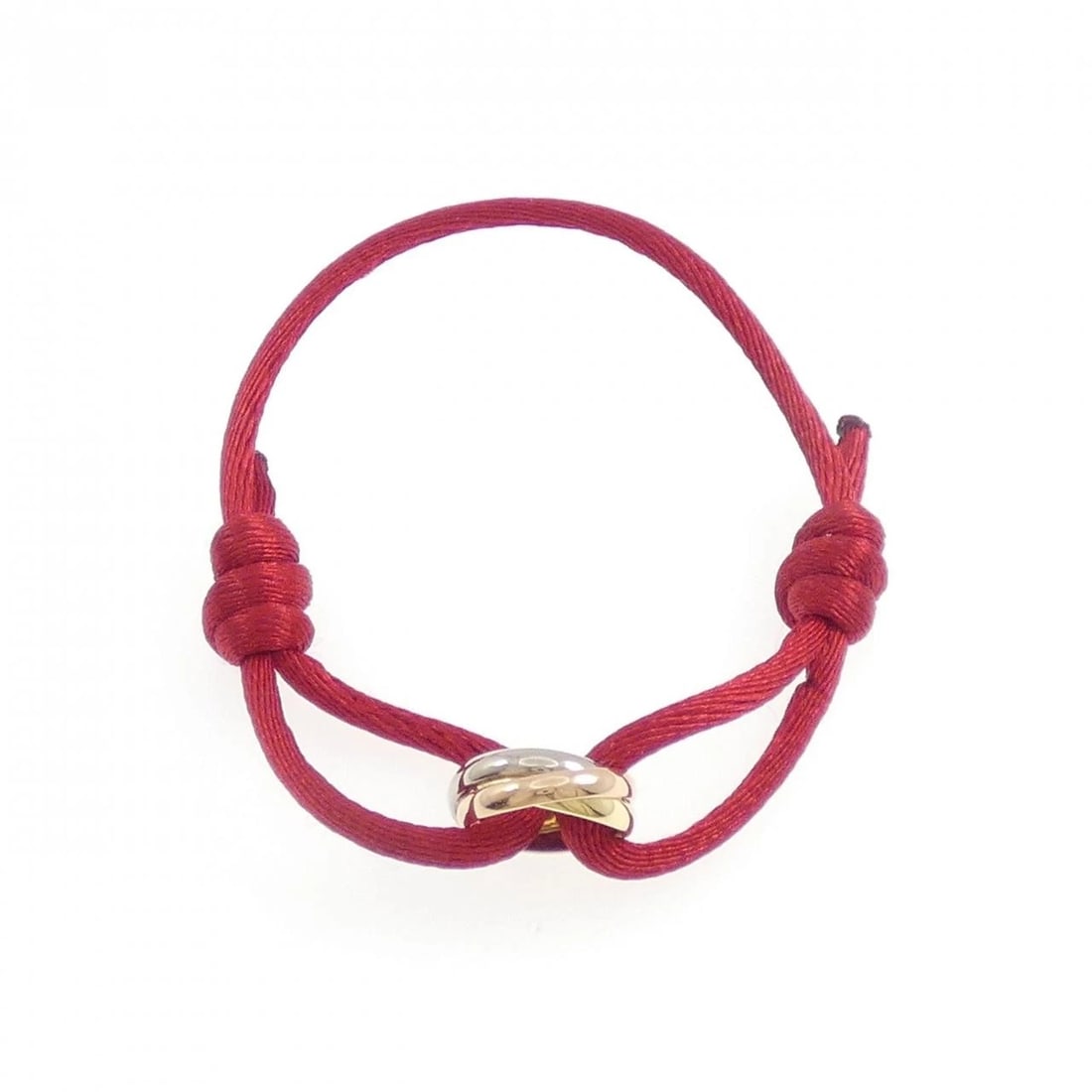 CARTIER TRINITY CORD BRACELET: Cartier Trinity cord bracelet Brand: CARTIER Type/Style: Cartier Bracelets Material: 750 Yellow Gold/750 White Gold/750 Pink Gold, Color: Multi Size: Actual Size Max width approx: 4.0mm Accessories: