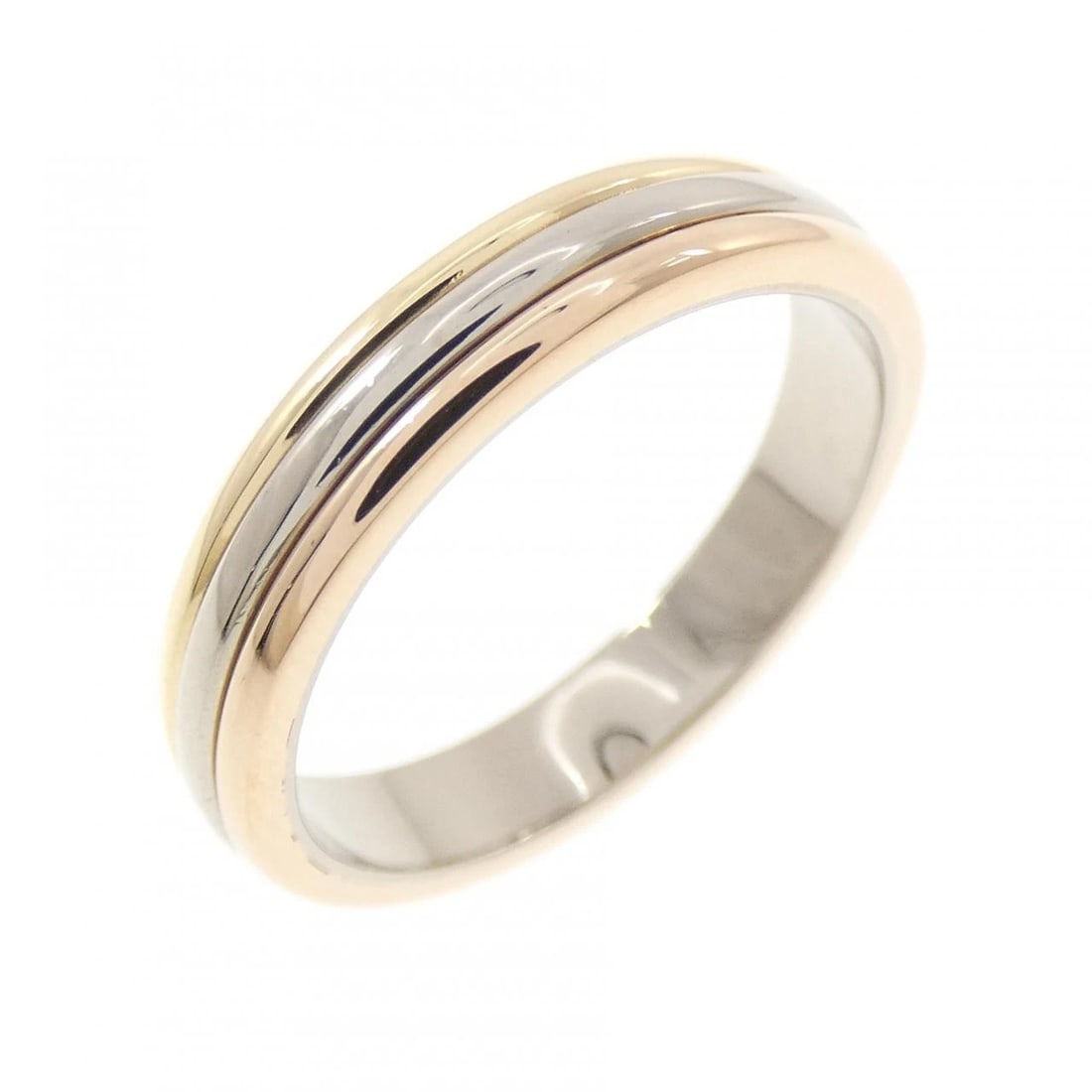 CARTIER THREE-GOLD WEDDING RING: Cartier Three-Gold Wedding Ring Brand: CARTIER Type/Style: Cartier Ring Material: 750 Yellow Gold/750 White Gold/750 Pink Gold, Color: YG,WG,PG Size: US 6 Accessories: None Accessories Notice: When