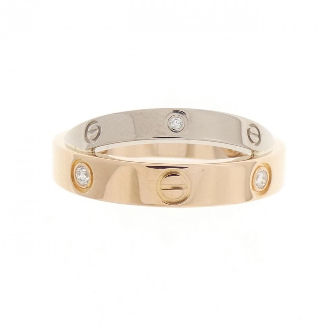 CARTIER BEE LOVE RING: Cartier Bee Love Ring Brand: CARTIER Type/Style: Cartier Ring Material: 750 pink gold/750 white gold, Main Stone Natural Color: PG,WG Size: US 5.5 Accessories: None Accessories Notice: When