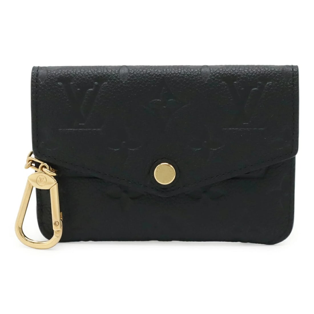 LOUIS VUITTON MONOGRAM EMPREINTE POCHETTE CLE: Louis Vuitton Monogram Empreinte Pochette Cle Brand: Louis Vuitton Type/Style: Coin purse/coin case Material: Monogram Empreinte , Leather Color: Noir Size: (HxWxD) 9cm x 13cm / 3.54'' x 5.11'' Ac