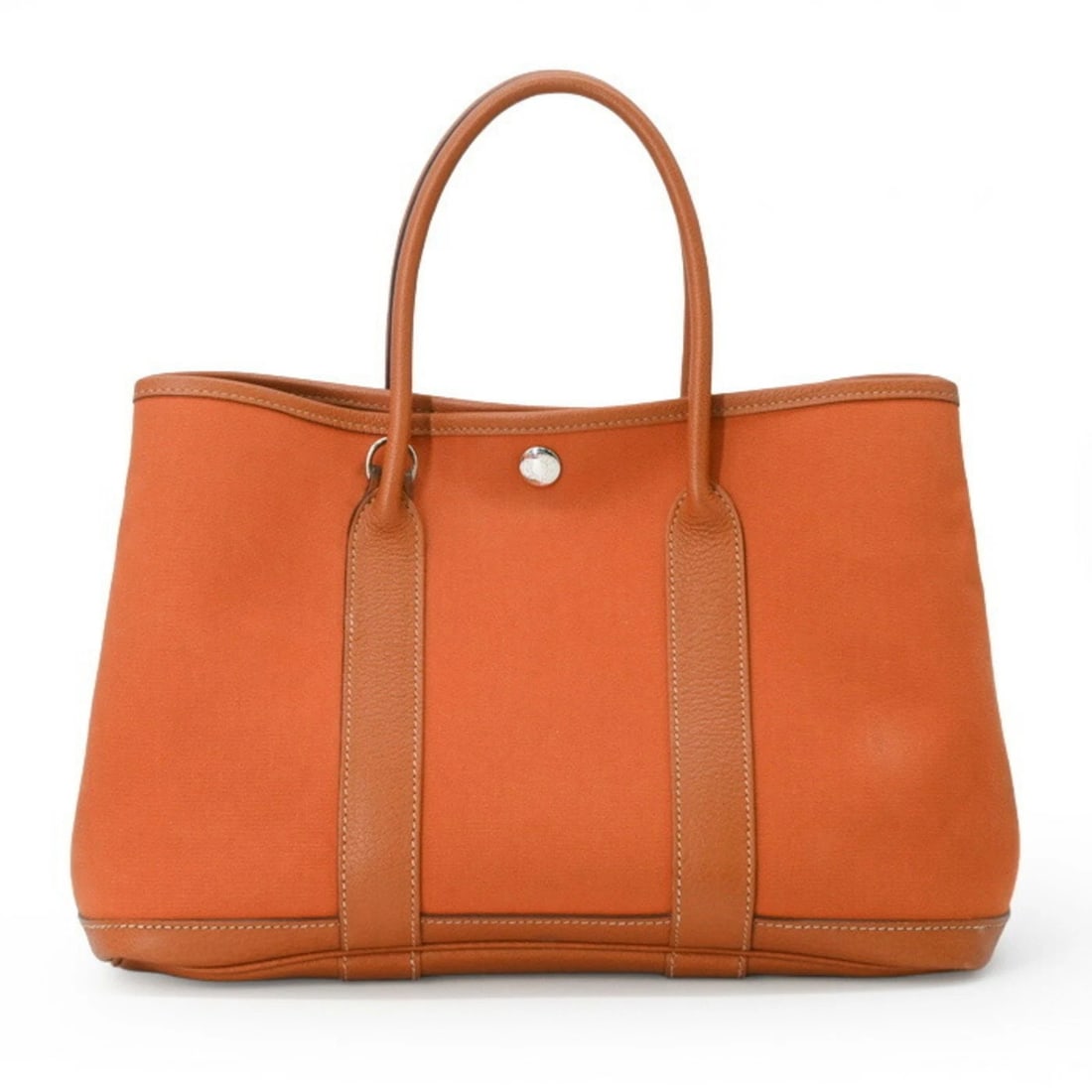 HERMES GARDEN 30 TPM HANDBAG TOTE BAG: HERMES Garden 30 TPM Handbag Tote Bag Brand: Hermes Type/Style: Handbag, Tote bag Material: Negonda leather Color: Brown, Orange Size: (HxWxD) 21cm x 30cm x 13cm / 8.26'' x 11.81'' x 5.11'' Access