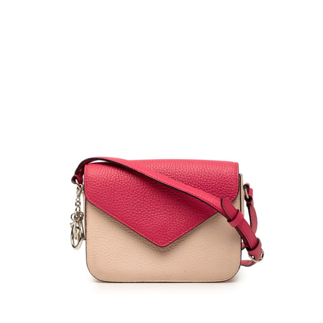 CHRISTIAN DIOR DIOR DIORISSIMO PROMENADE ENVELOPE CROSSBODY: Christian Dior Dior Diorissimo Promenade Envelope Crossbody Brand: Christian Dior Type/Style: Shoulder bag Material: Leather Color: Beige pink Size: (HxWxD) 12.5cm x 16cm x 6.5cm / 4.92'' x 6.29'' x 2