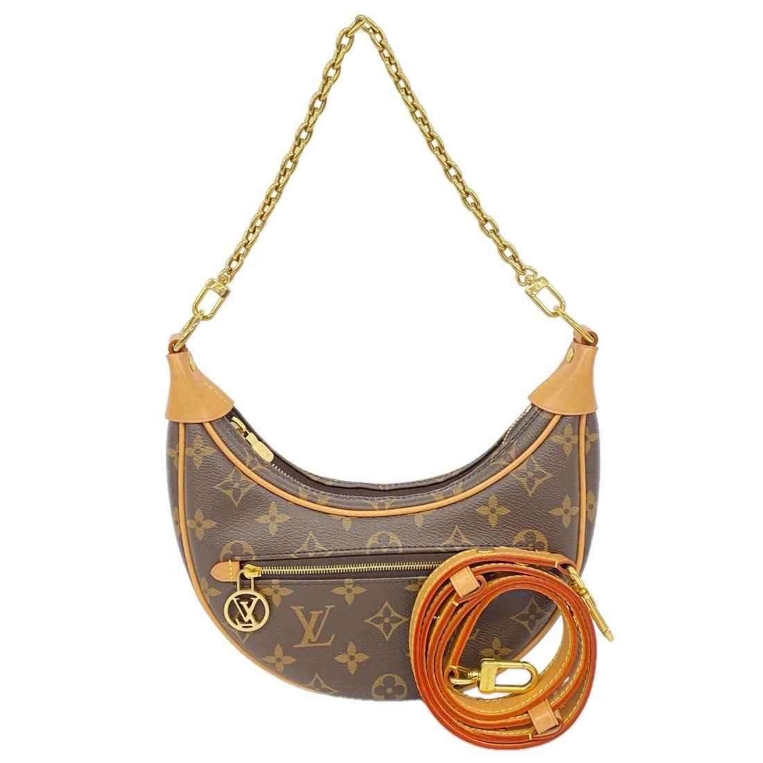 LOUIS VUITTON MONOGRAM LOOP SHOULDER BAG: Louis Vuitton Monogram Loop Shoulder Bag Brand: Louis Vuitton Type/Style: Shoulder bag Material: None Color: Brown Size: (HxWxD) 12cm x 23cm x 6.5cm / 4.72'' x 9.05'' x 2.55'' Accessories: None