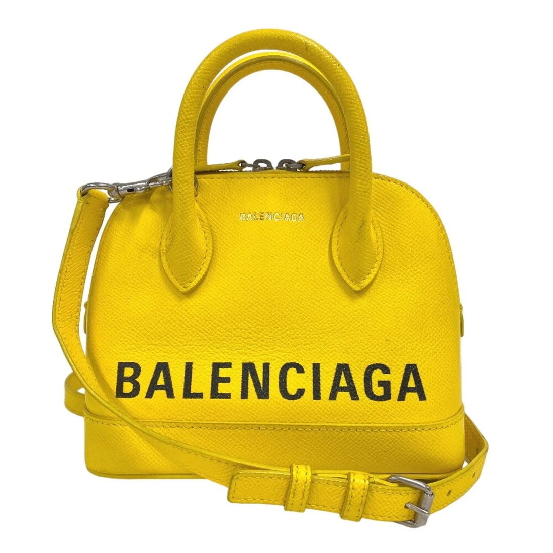 BALENCIAGA BUILT-IN TOP HANDLE 2-WAY HANDBAG/SHOULDER BAG: BALENCIAGA Built-in Top Handle 2-Way Handbag/Shoulder Bag Brand: Balenciaga Type/Style: Handbag, Shoulder bag Material: Leather Color: Yellow Size: (HxWxD) 14.5cm x 18cm x 8cm / 5.7'' x 7.08'' x 3.14'