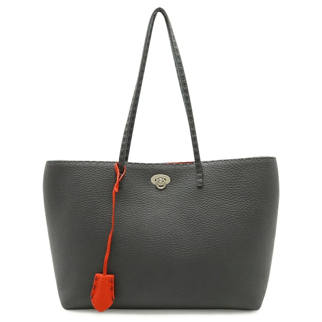 FENDI CARLA SELLERIA TOTE BAG SHOULDER LEATHER GREY RED: FENDI Carla Selleria Tote Bag Shoulder Leather Grey Red Brand: Fendi Type/Style: Shoulder bag, Tote bag Material: Leather Color: Gray, Red color Size: (HxWxD) 25cm x 32cm x 13cm / 9.84'' x 12.59'' x 5