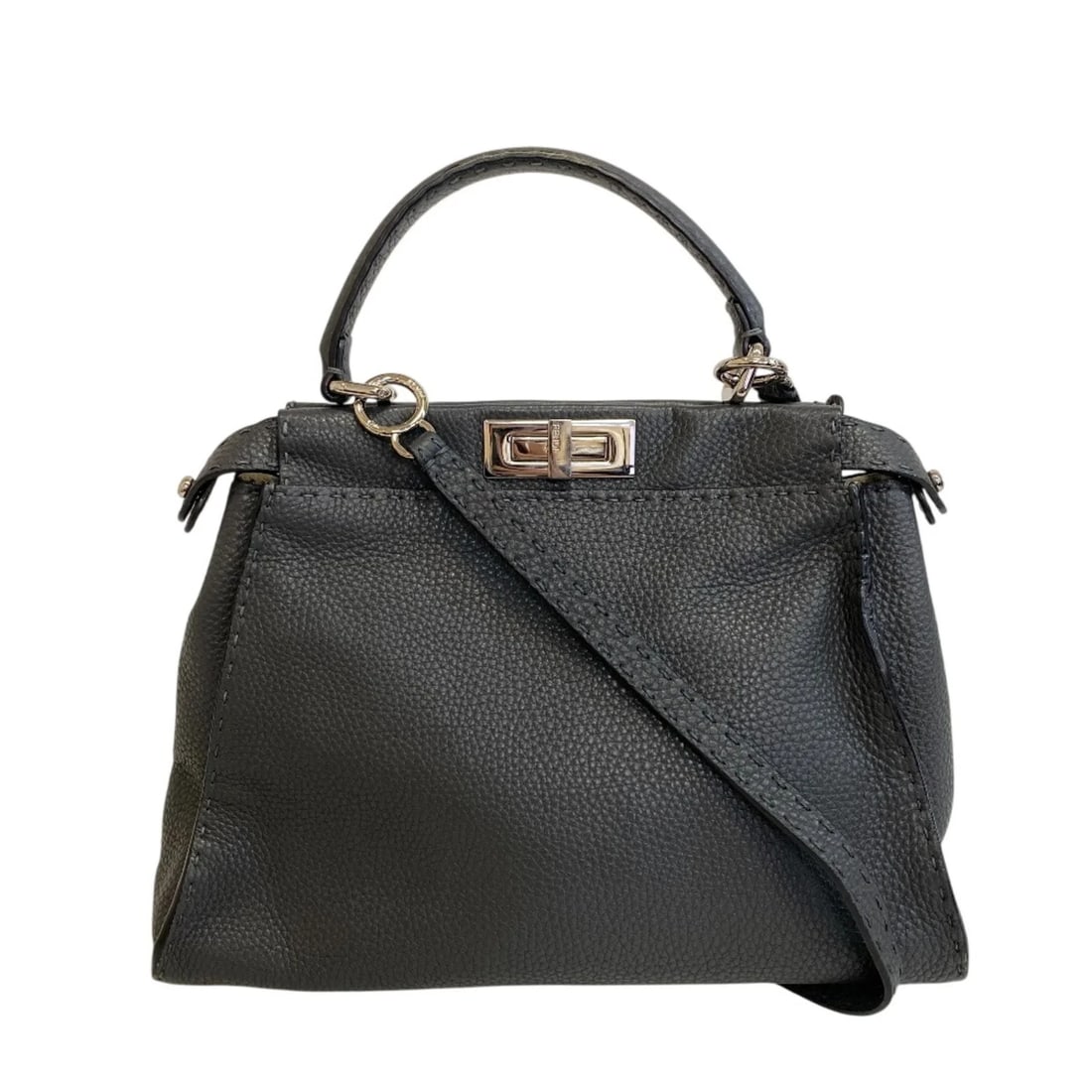 FENDI 8BN226 PEEKABOO 2-WAY HANDBAG: FENDI 8BN226 Peekaboo 2-Way Handbag Brand: Fendi Type/Style: Handbag, Shoulder bag Material: Leather , Suede Color: Gray, White Size: (HxWxD) 25cm x 34cm x 11cm / 9.84'' x 13.38'' x 4.33'' Accesso