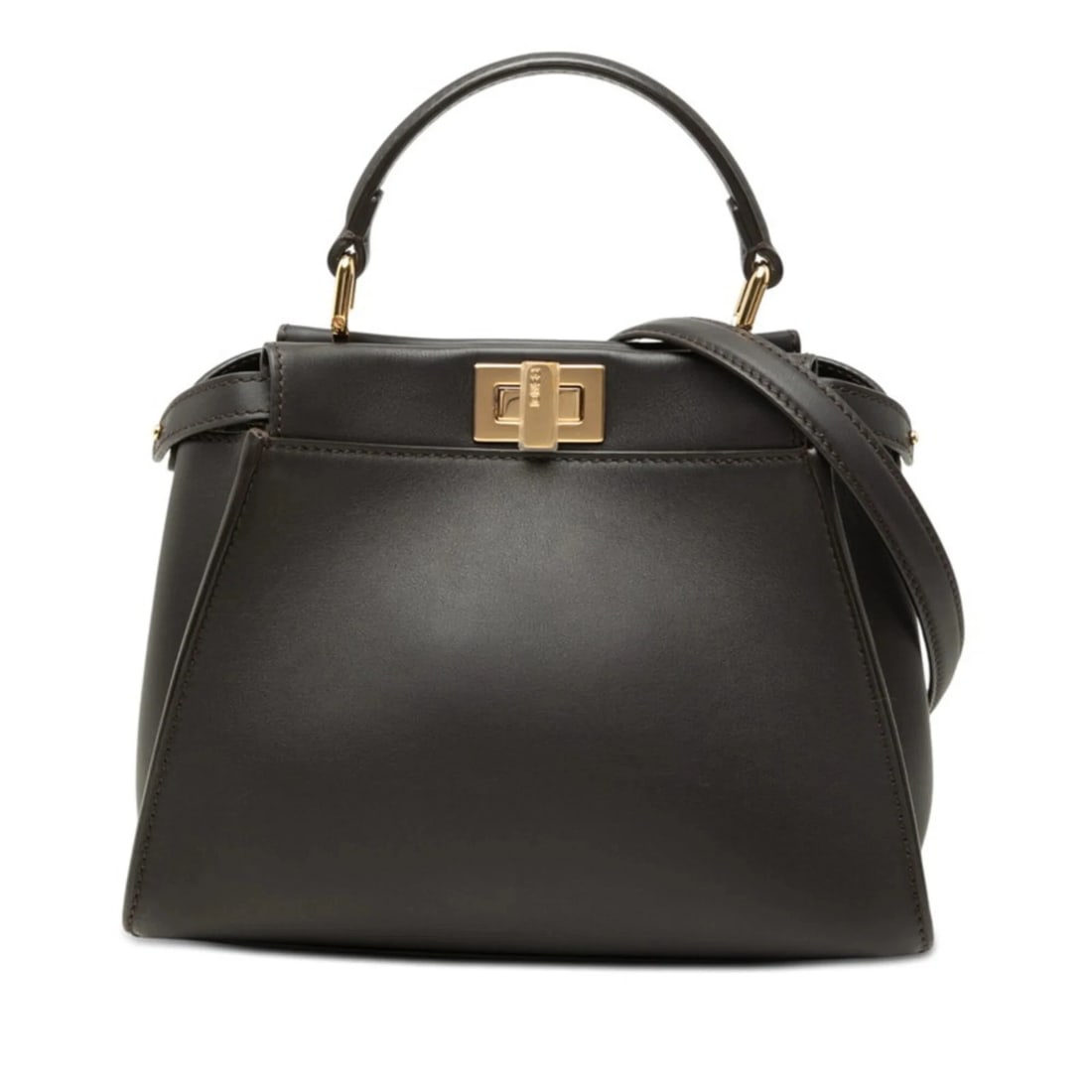 FENDI PEEKABOO MINI HANDBAG SHOULDER BAG 2WAY: Fendi Peekaboo Mini Handbag Shoulder Bag 2WAY Brand: Fendi Type/Style: Handbag, Shoulder bag Material: Leather Color: Dark brown Size: (HxWxD) 18cm x 23cm x 11cm / 7.08'' x 9.05'' x 4.33''