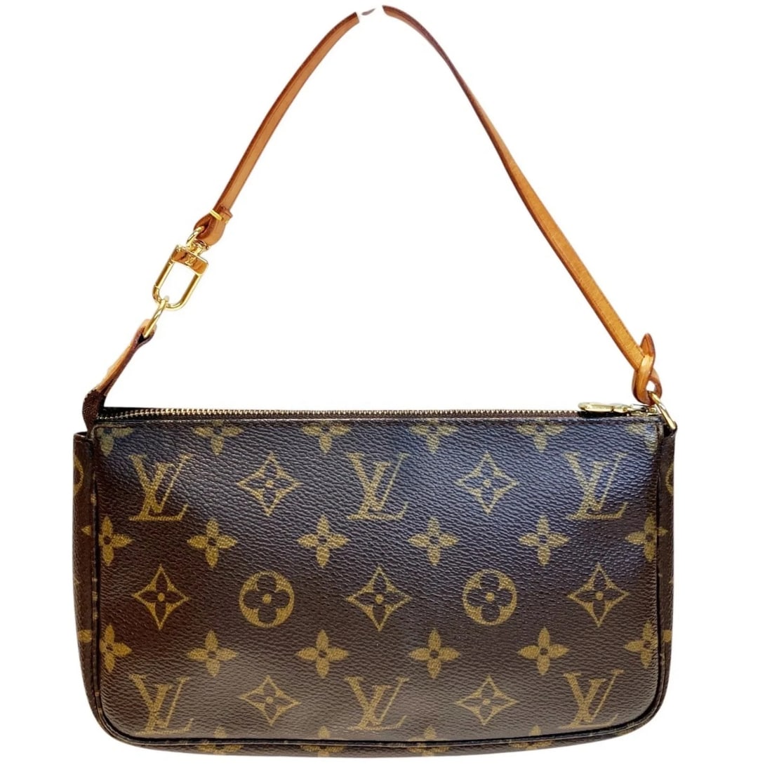 LOUIS VUITTON POCHETTE ACCESSOIRES MONOGRAM CANVAS: Louis Vuitton Pochette Accessoires Monogram Canvas Brand: Louis Vuitton Type/Style: Pochette Material: None Color: Brown Size: (HxWxD) 12cm x 21cm x 4cm / 4.72'' x 8.26'' x 1.57'' Accessories: None