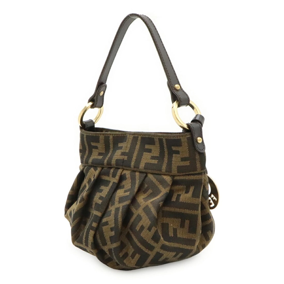 FENDI ZUCCA PATTERN FF MOTIF HANDBAG CANVAS - 3