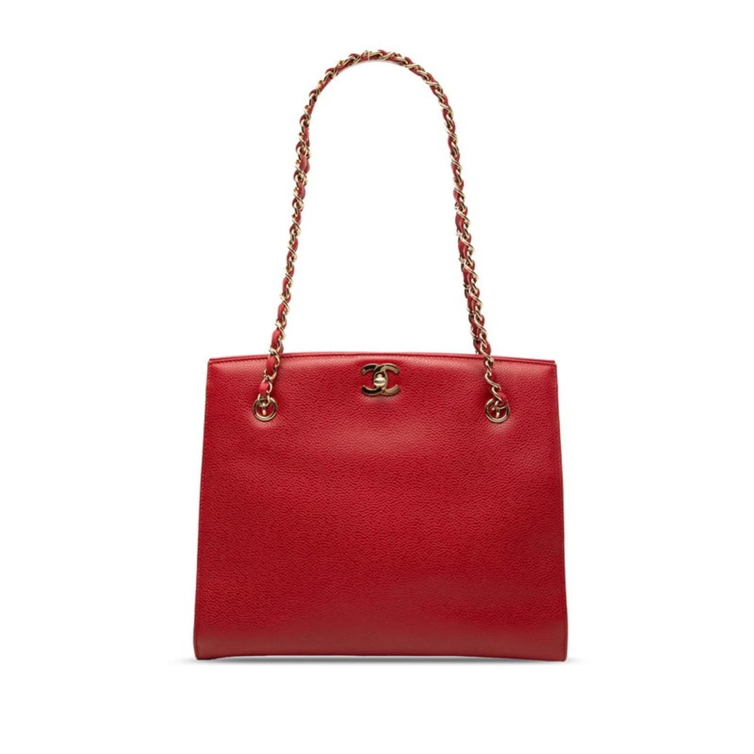 CHANEL COCO MARK CHAIN SHOULDER BAG TOTE RED: Chanel Coco Mark Chain Shoulder Bag Tote, Red Brand: Chanel Type/Style: Shoulder bag Material: Grained Calfskin Color: Red color Size: (HxWxD) 22cm x 27cm x 9cm / 8.66'' x 10.62'' x 3.54'' Accesso