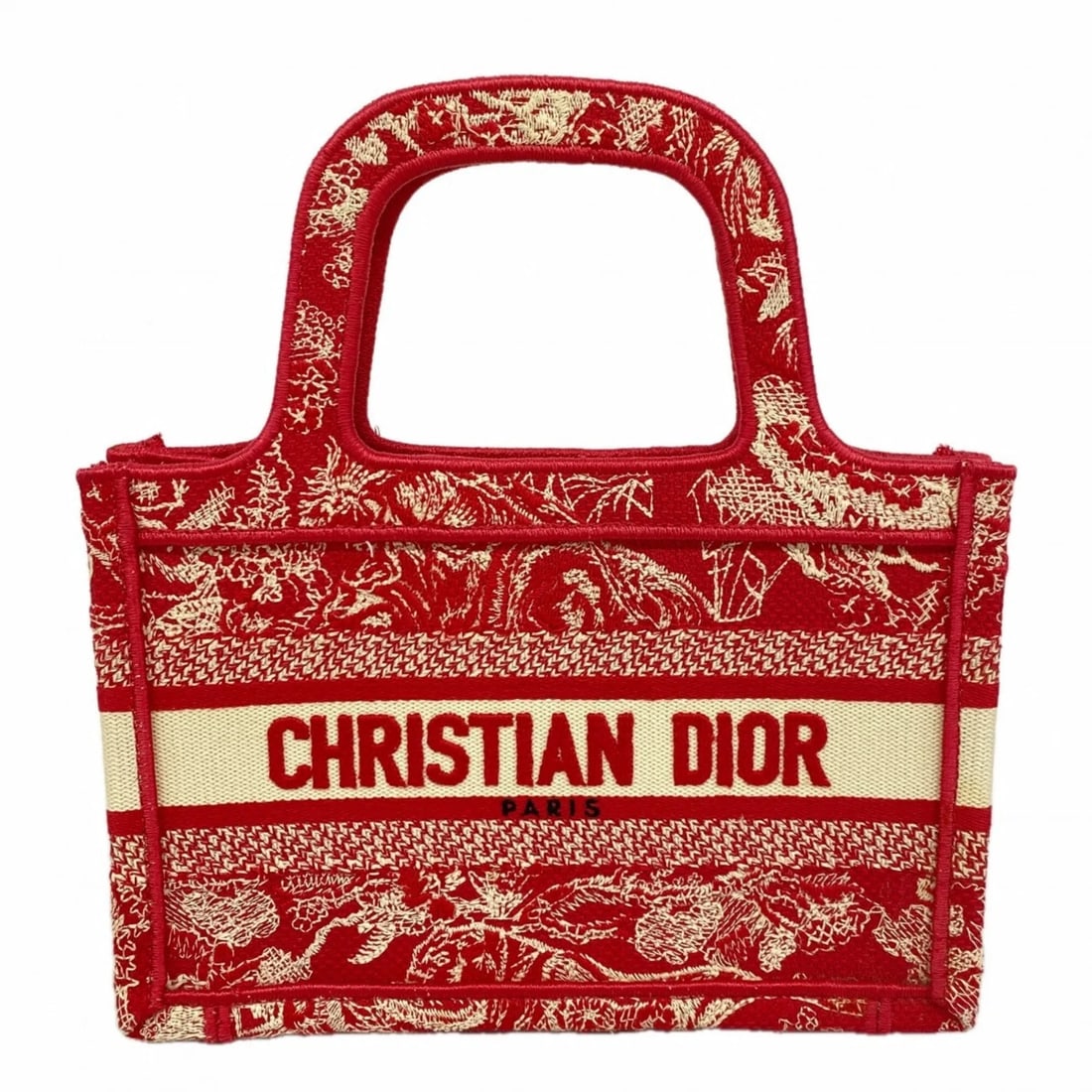 CHRISTIAN DIOR BOOK TOTE MINI CANVAS HANDBAG: Christian Dior Book Tote Mini Canvas Handbag Brand: Christian Dior Type/Style: Handbag Material: Canvas Color: Pink Size: (HxWxD) 15.5cm x 23cm x 7cm / 6.1'' x 9.05'' x 2.75'' Accessories: None