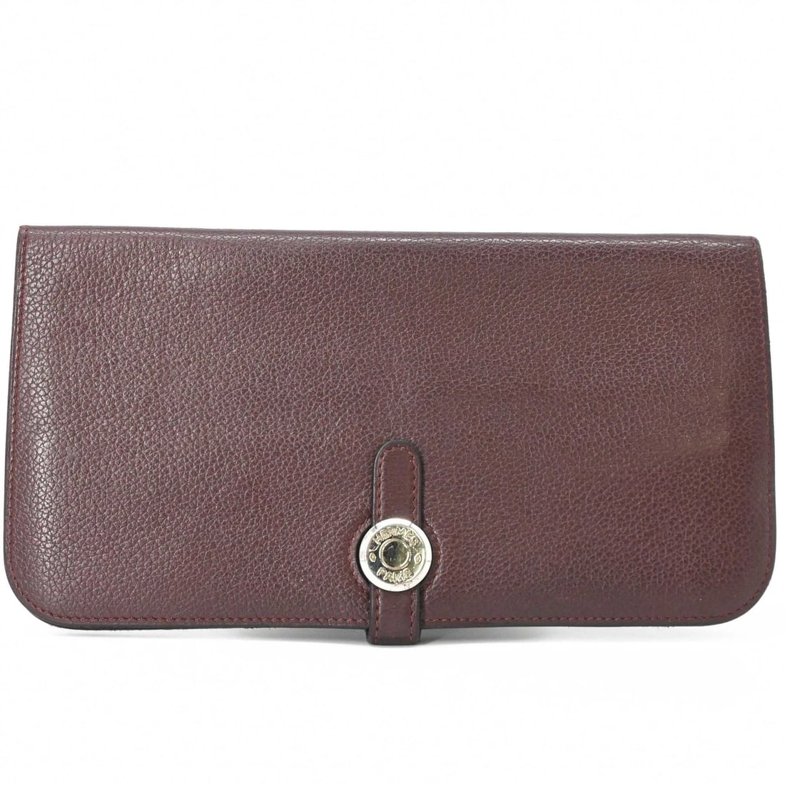 HERMES DOGON LONG WALLET TAURILLON CLEMENCE LEATHER: HERMES Dogon Long Wallet, Taurillon Clemence Leather Brand: Hermes Type/Style: Long wallet (bi-fold) Material: Taurillon clemence leather Color: Brown Size: (HxWxD) 11cm x 20cm x 1cm / 4.33'' x
