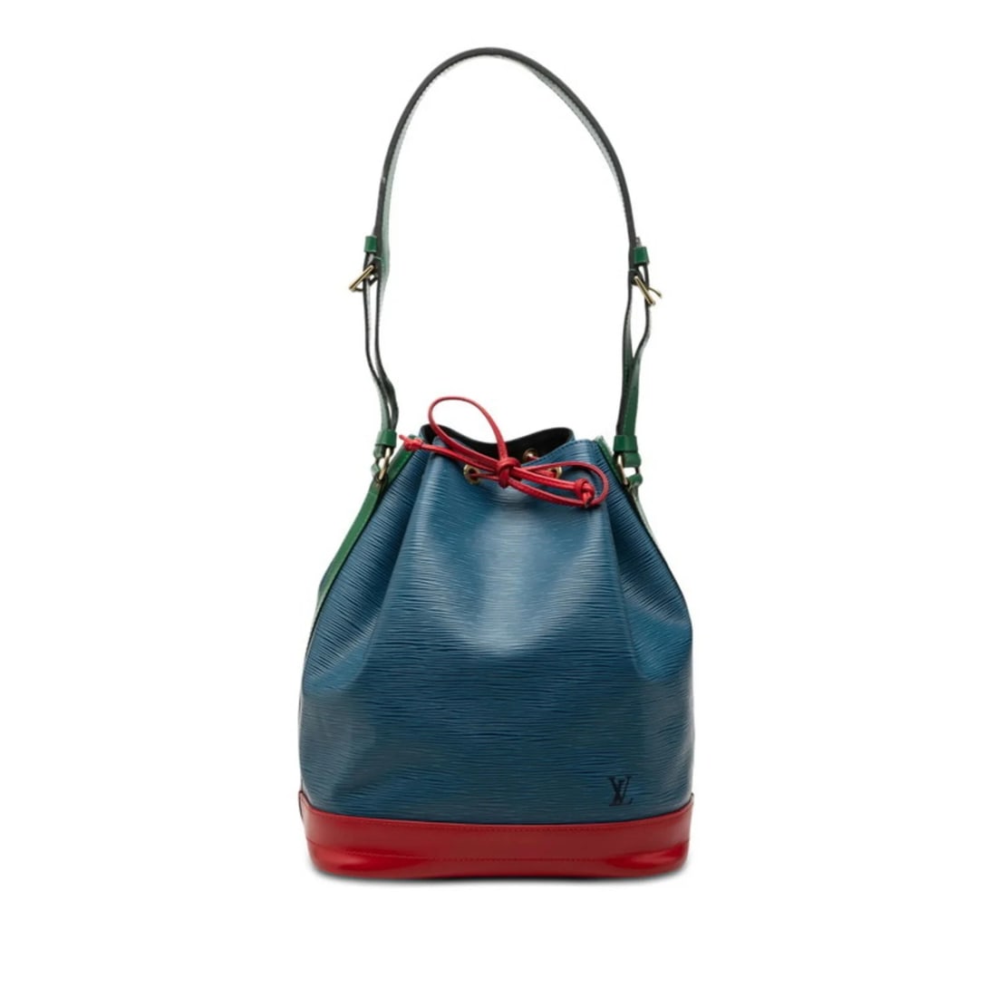 LOUIS VUITTON EPI NOE TRICOLOR SHOULDER BAG: Louis Vuitton Epi Noe Tricolor Shoulder Bag Brand: Louis Vuitton Type/Style: Shoulder bag Material: Leather Color: Borneo green, Castilian red, Toledo blue, Tricolor Size: (HxWxD) 32.5cm x 26.5cm x 19
