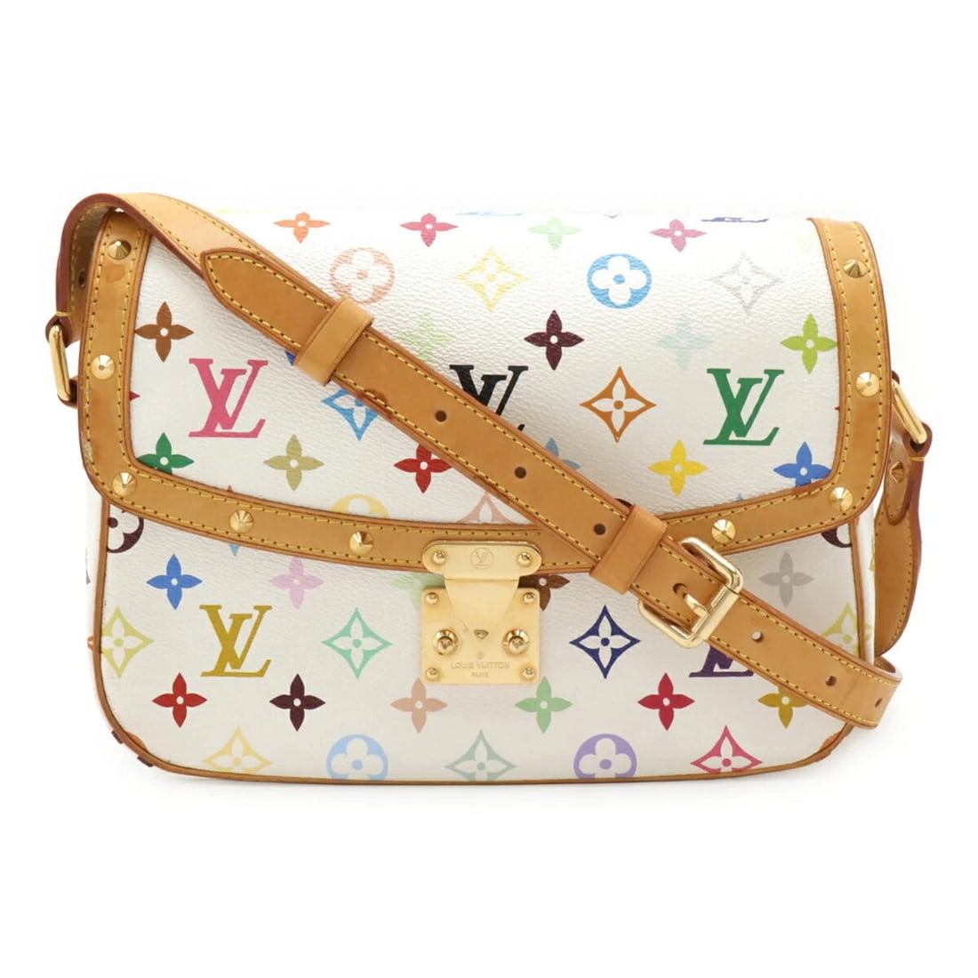 LOUIS VUITTON MONOGRAM MULTICOLOR SOLOGNE SHOULDER BAG: Louis Vuitton Monogram Multicolor Sologne Shoulder Bag Brand: Louis Vuitton Type/Style: Shoulder bag Material: Monogram , Canvas , PVC , Coated canvas Color: Blanc Size: (HxWxD) 19.5cm x 25cm x 8cm / 