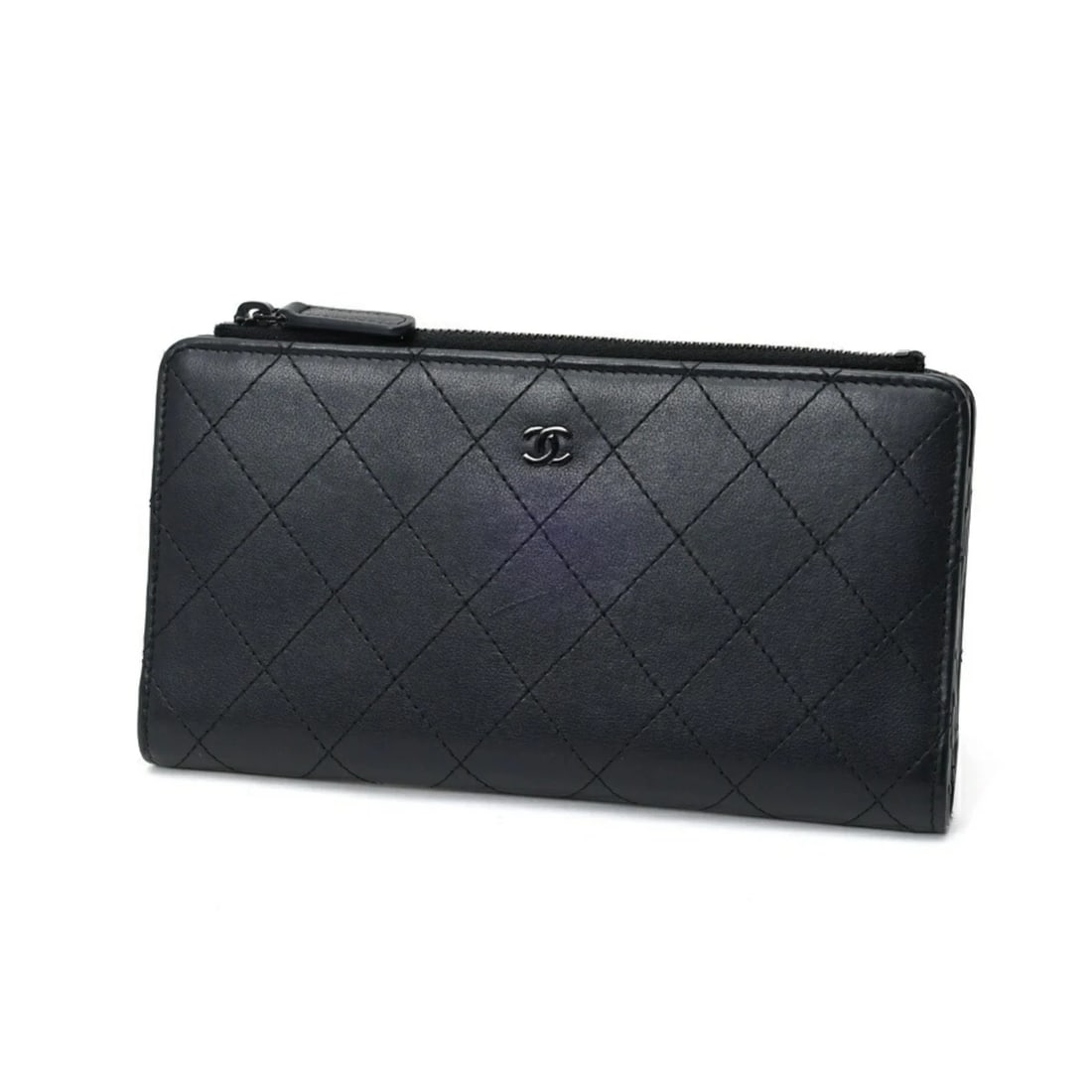 CHANEL MATELASSE LONG WALLET LEATHER BLACK: Chanel Matelasse Long Wallet , Leather, Black Brand: Chanel Type/Style: Long wallet (bi-fold) Material: Leather Color: Black Size: (HxWxD) 10.5cm x 19.5cm x 2cm / 4.13'' x 7.67'' x 0.78'' Accessor