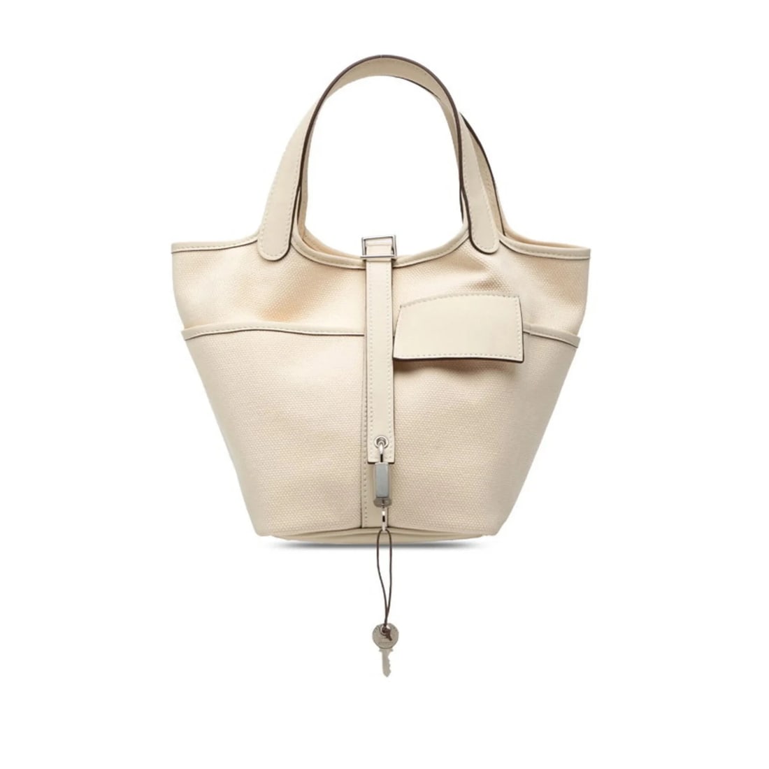 HERMES PICOTIN LOCK PM CARGO HANDBAG NATA WHITE: Hermes Picotin Lock PM Cargo Handbag, Nata White Brand: Hermes Type/Style: Handbag Material: Toile H , Swift leather Color: White Size: (HxWxD) 18cm x 14cm x 19cm / 7.08'' x 5.51'' x 7.48'' Access