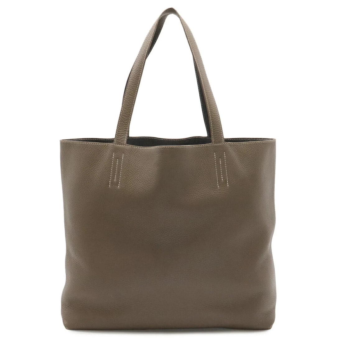 HERMES DOUBLE SENS 36 TOTE BAG SHOULDER: HERMES Double Sens 36 Tote Bag Shoulder Brand: Hermes Type/Style: Shoulder bag, Tote bag Material: Leather Color: Etoupe gray, Grayish Size: (HxWxD) 33cm x 35cm x 12.5cm / 12.99'' x 13.77'' x 4.92''