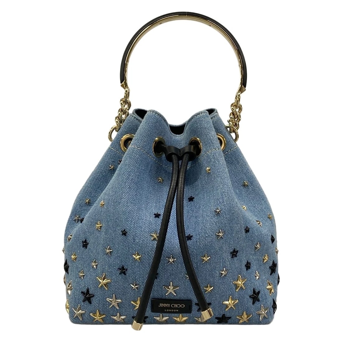 JIMMY CHOO BONBON LIGHT BLUE BLACK HANDBAG (1 of 6)