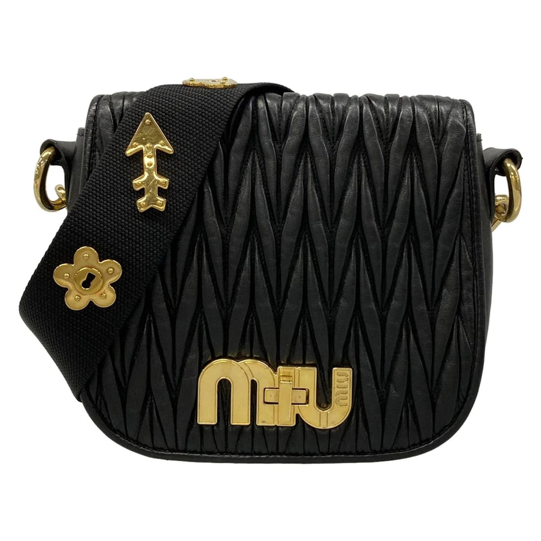 MIUMIU MATELASSE BLACK LEATHER SHOULDER BAG (1 of 6)