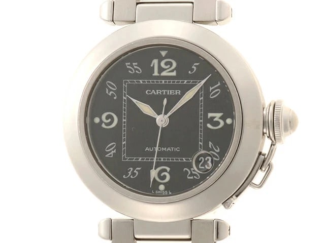 CARTIER WATCH PASHA WATCH: Cartier watch Pasha Watch Brand: Cartier Type/Style: Wristwatch Material: stainless steel Color: Dial Color Black Size: Case: Approx. 35mm x 35mm Arm circumference: approx. 16cm Accessories: None