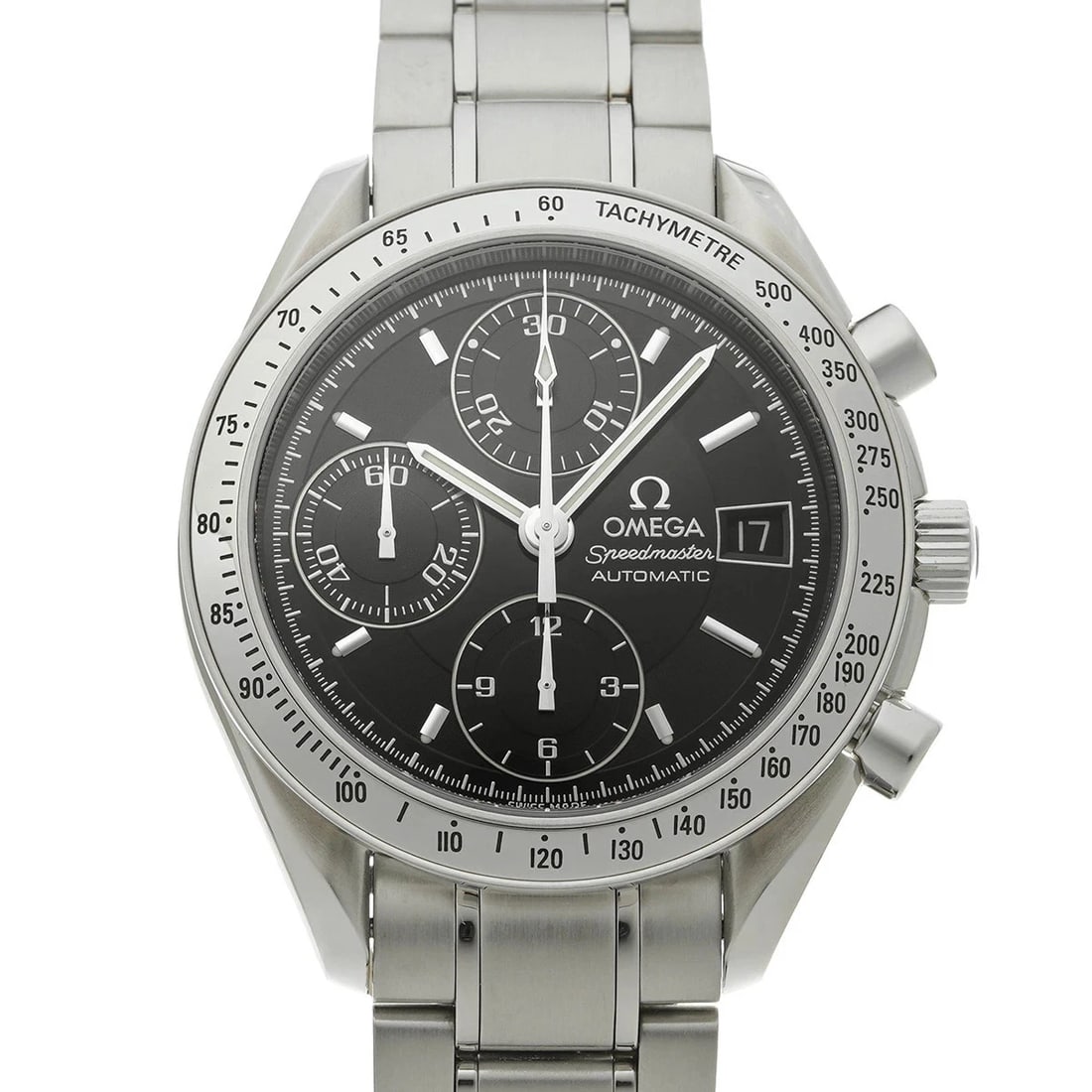 OMEGA SPEED MASTER DATE WRIST WATCH: OMEGA speed master date Wrist Watch Brand: OMEGA Type/Style: Wristwatch Material: [Case] Stainless steel [Bezel] Stainless steel Color: Dial Color Black Size: Case length/approx. 39mm width/approx. 39