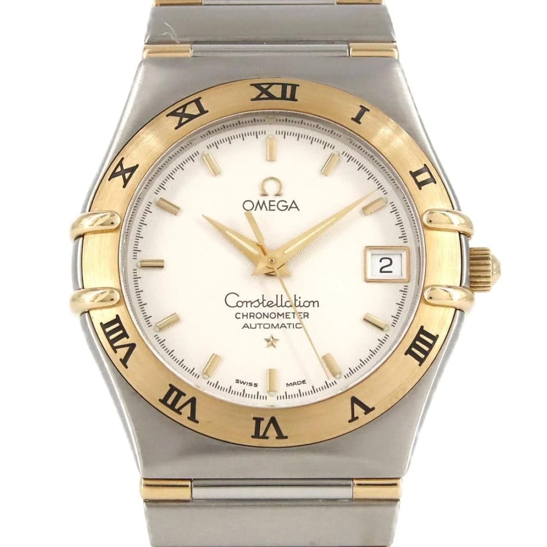 OMEGA CONSTELLATION COMBINATION WRIST WATCH: OMEGA constellation combination Wrist Watch Brand: OMEGA Type/Style: Wristwatch Material: Case: Stainless steel x yellow gold Color: Dial Color Silver Size: Case diameter: 35.5mm Maximum arm circumfer