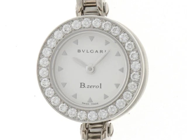 BVLGARI WATCH B--DIAMOND BEZEL WRIST WATCH: BVLGARI watch B--Diamond bezel Wrist Watch Brand: BVLGARI Type/Style: Wristwatch Material: stainless steel Color: Dial Color color white Size: case: approx. 22mm Arm circumference: Approximately maxim