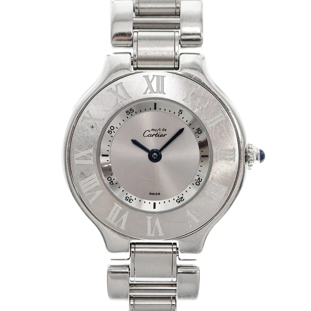 CARTIER MAST 21 WRIST WATCH: Cartier mast 21 Wrist Watch Brand: Cartier Type/Style: Wristwatch Material: Case: Stainless steel (SS) Belt: Stainless steel (SS) Color: Dial Color silver Size: Case: 28.0mm (excluding crown) Arm circ