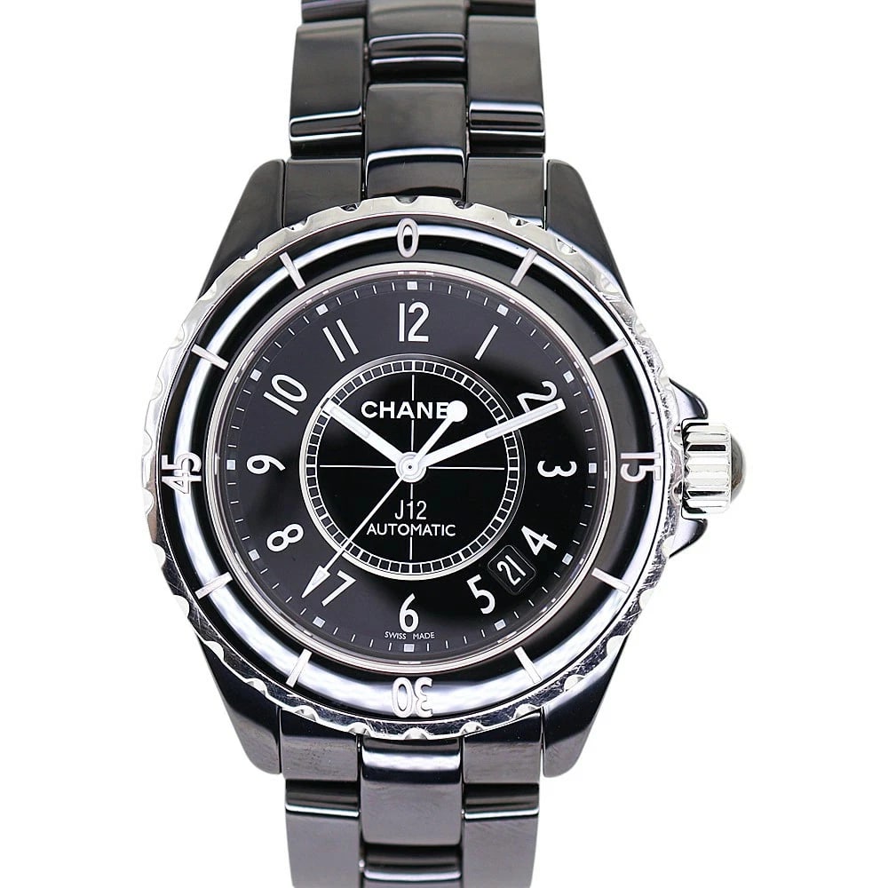CHANEL WRIST WATCH AUTOMATIC BLACK WATCH: CHANEL Wrist watch Automatic Black Watch Brand: CHANEL Type/Style: Wristwatch Material: Case: Ceramic Color: Dial Color black Size: Case: 38.0mm (excluding crown) Arm circumference: maximum approximat