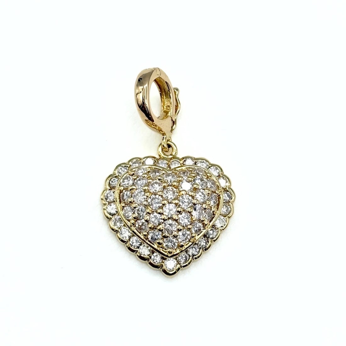 HEART MOTIF PENDANT HEAD YELLOWGOLD MELEE DIAMOND (1 of 5)