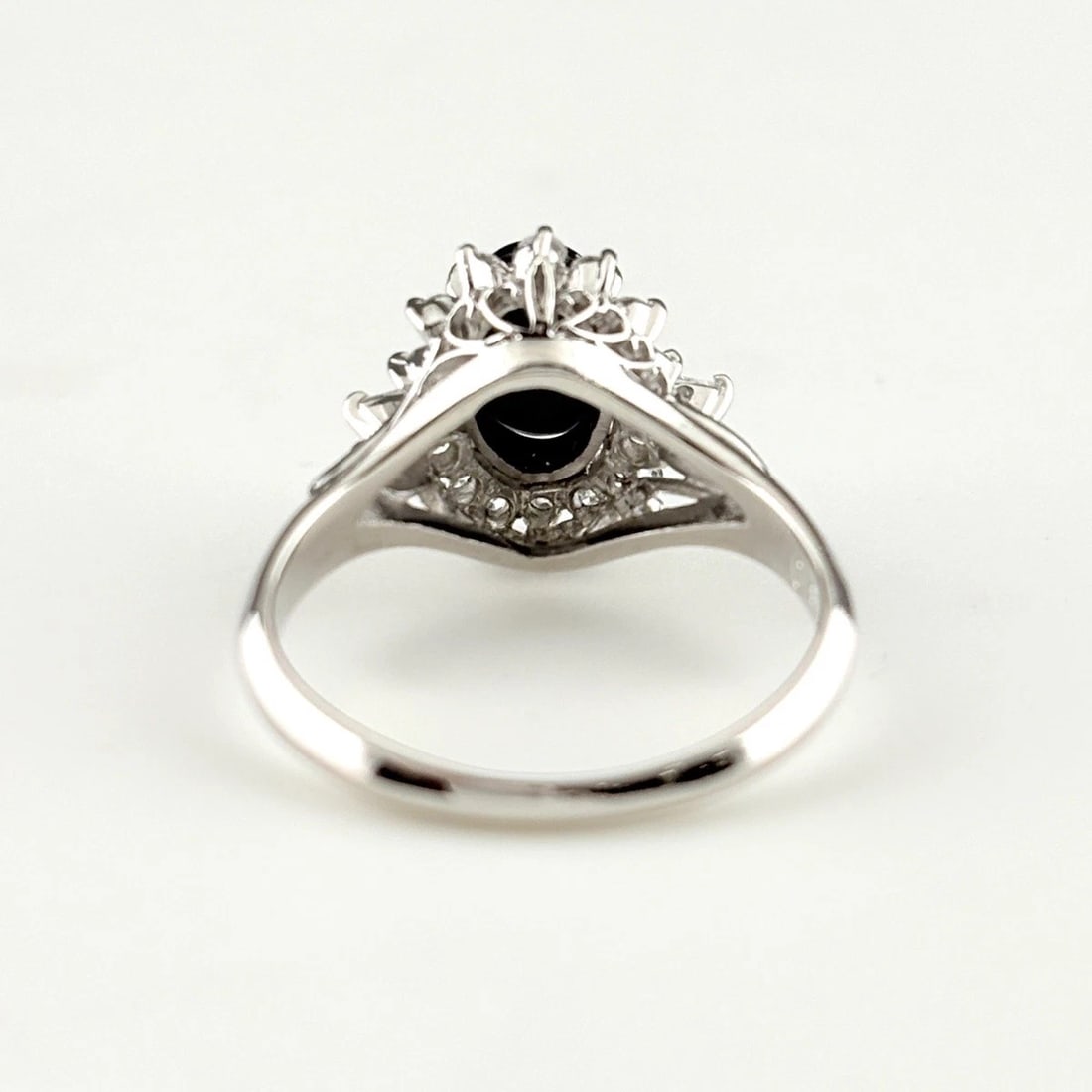 BLACK OPAL DESIGN RING PLATINUM RING - 4