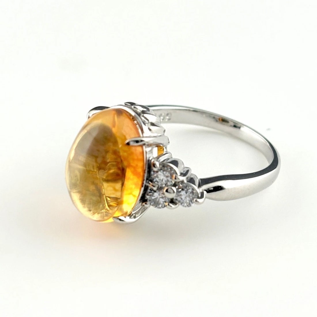 FIRE OPAL DESIGN PLATINUM DIAMOND RING (1 of 4)